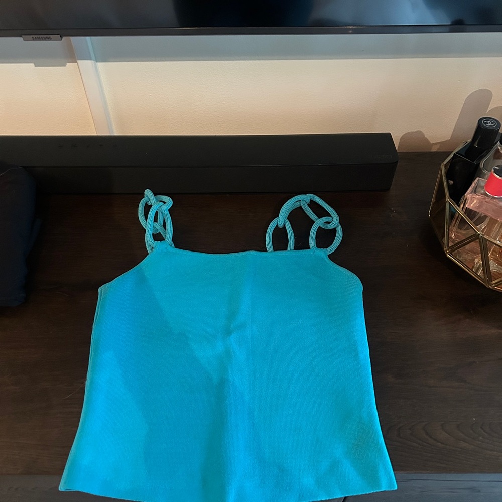 House of Harlow 1960 Teal Camisole with Braided Straps